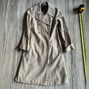 Classic Tan Double-Breasted Women's Coat